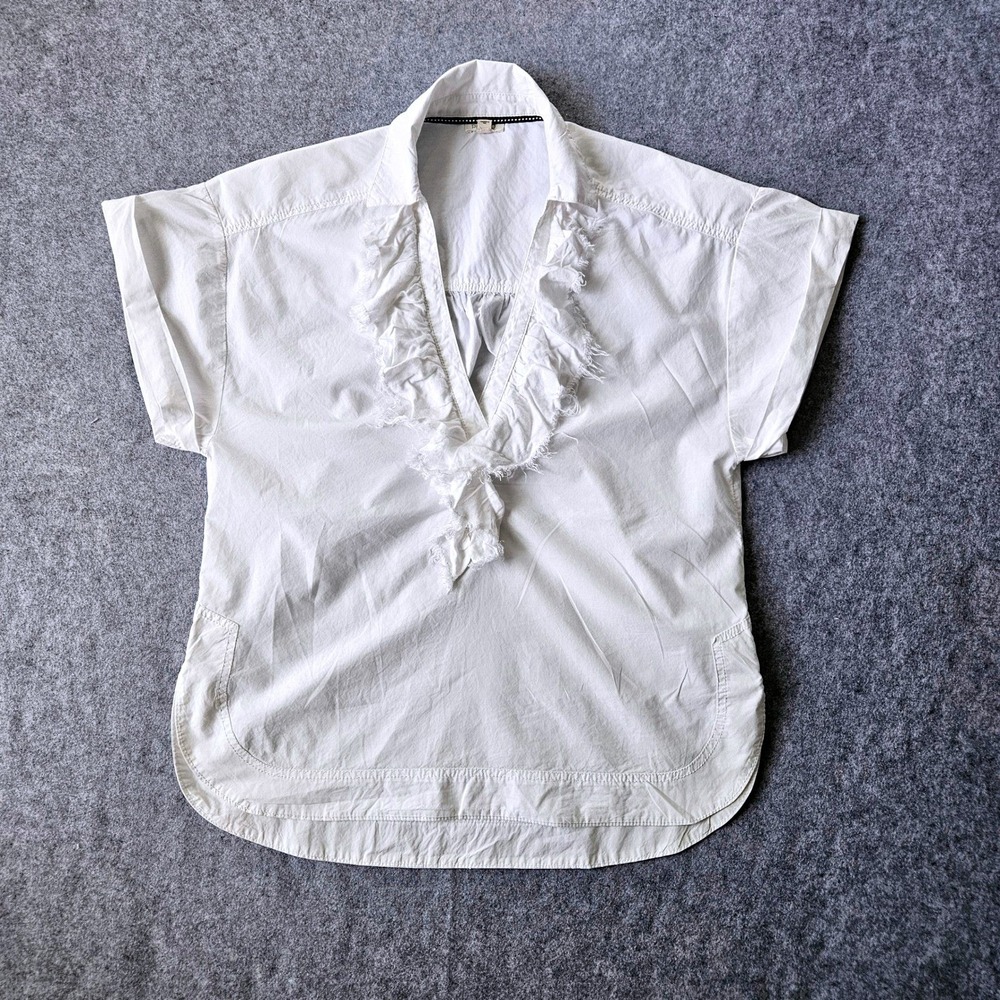Pilcro Short-Sleeve Reworked Ruffled Blouse Size SP - Picture 2 of 7